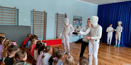 Wizyta uczniów z Gdańskiej Szkoły Szermierki - lekcja pokazowa